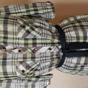 Plaid Button-Up Shirt Dress